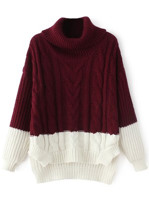 cute sweaters cowl neck high-low sweater - wine red qqoqgmx
