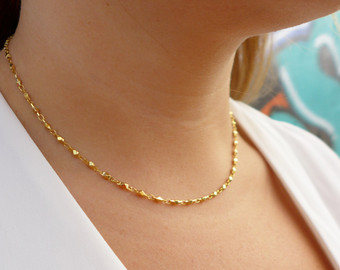 dainty gold chain necklace | chain necklace | gold necklace | dainty  necklace | svxukjn