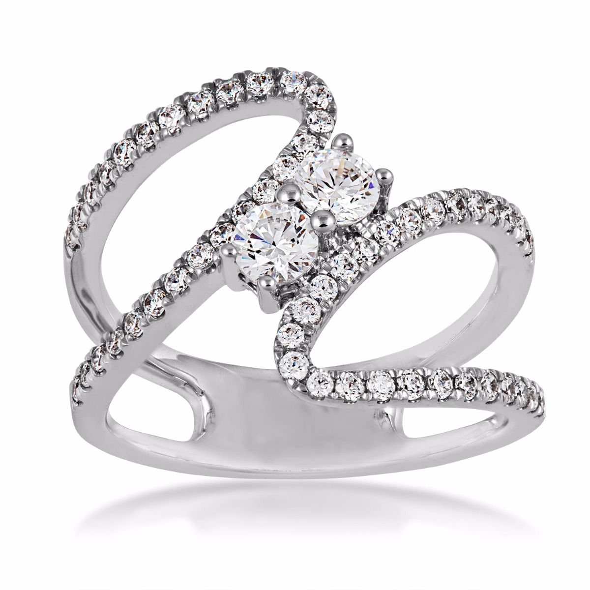 designer rings 7/8cttw 2beloved diamond ring in 14k white gold - sr1324r lwncchu