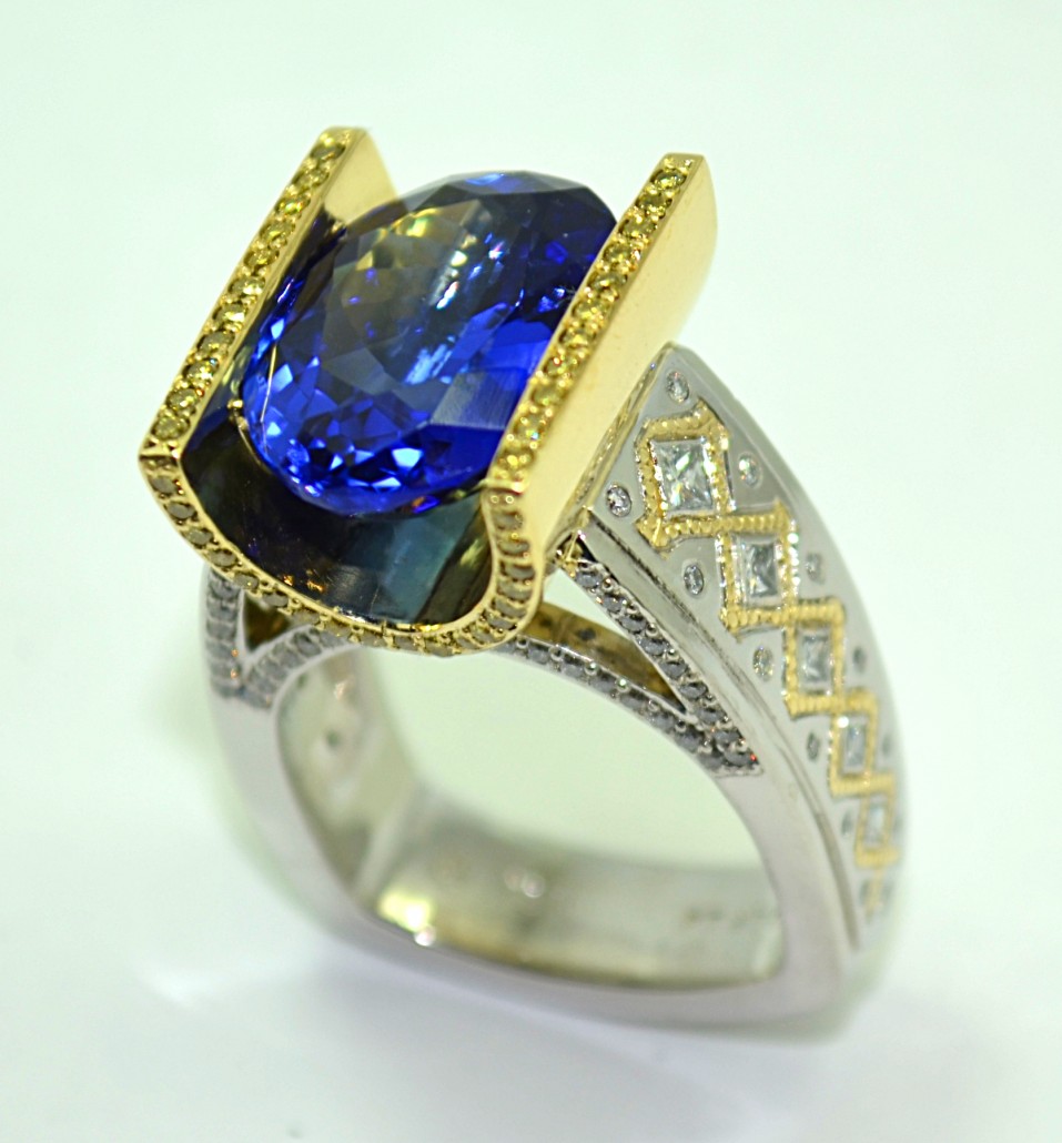 designer rings custom platinum u0026 18ky gold tanzanite ring ymdvvtu