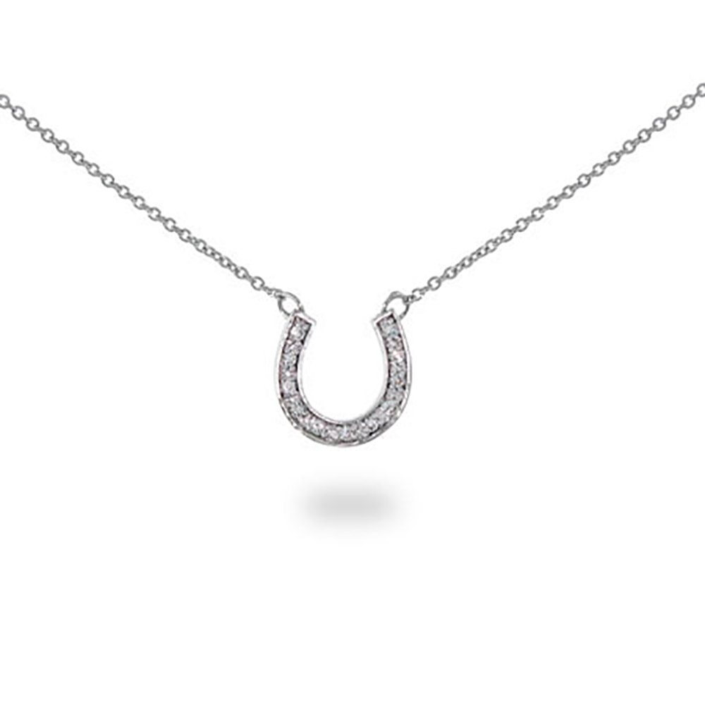 designer style cz sterling silver horseshoe necklace rzlyhbr