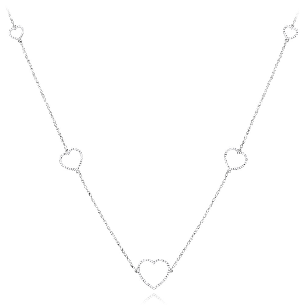 diamond necklace for women 14k gold womens diamond necklace heart design 0.25ct mrjknii
