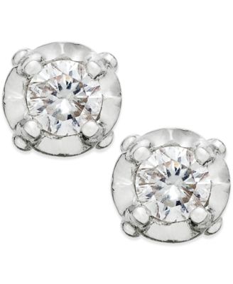 diamond stud earrings in 10k white gold (1/10 ct. t.w) lvxpkzp