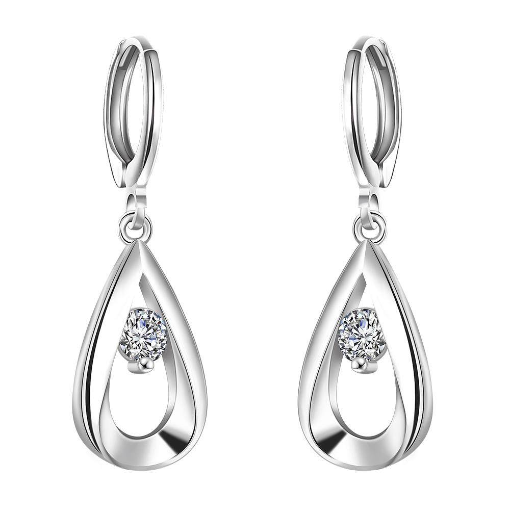 earrings for women whole trendy silver plated water drop cubic zirconia dangle immjdqt