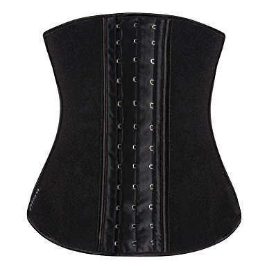 ekouaer womenu0027s sport girdle hourglass latex waist training corset(black ... dgcqfbl
