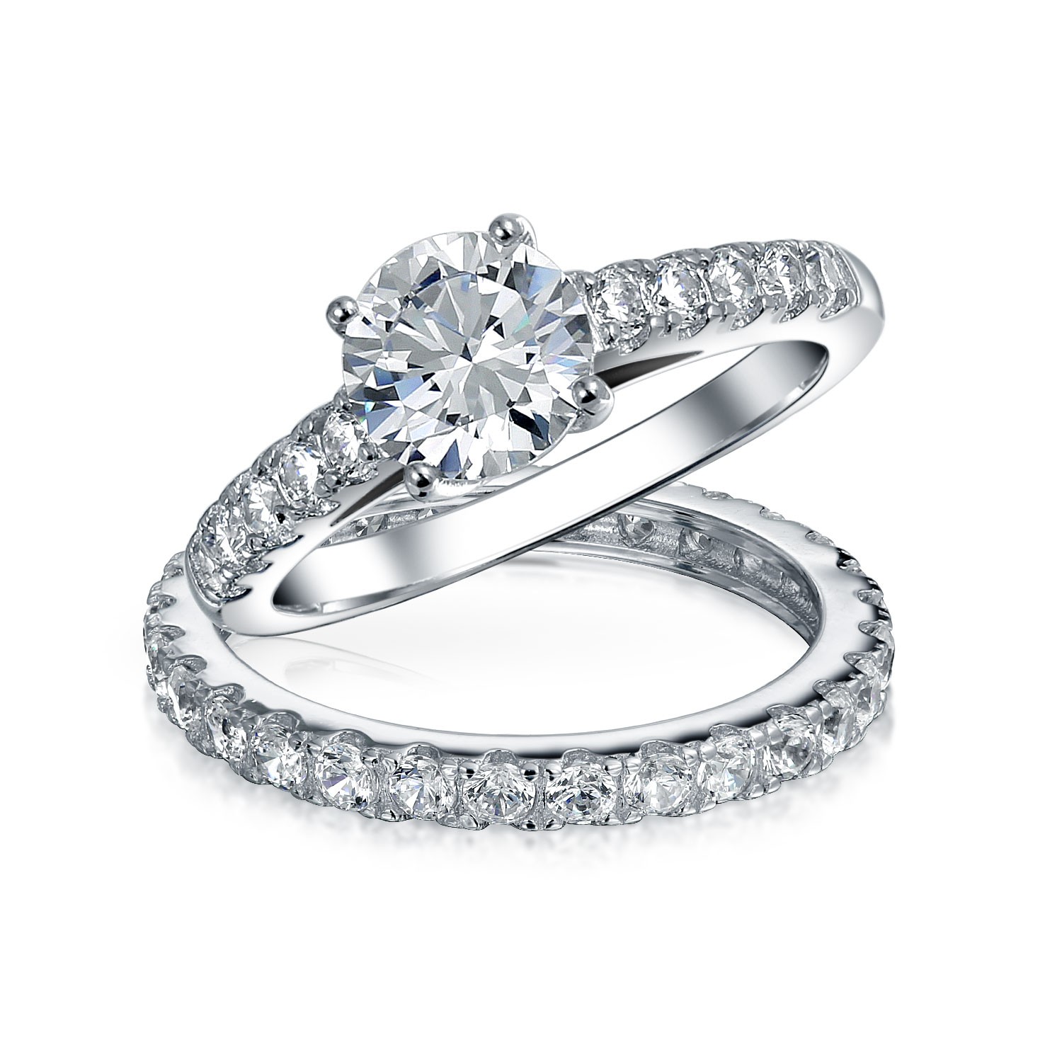 engagement ring sets bling jewelry bridal cz solitaire engagement wedding ring set slmffym