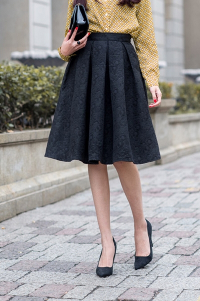 fashion structured pleated skirt - oasap.com dhajvyf