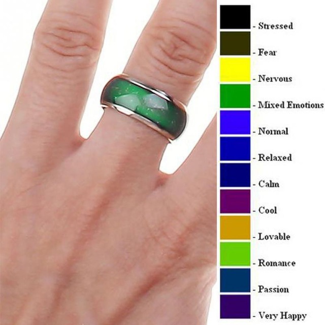 fine jewelry mood ring color change emotion feeling mood ring changeable  band temperature ring kropaey