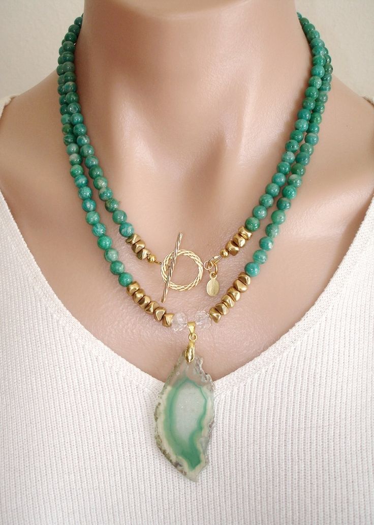 gemstone necklaces ashira russian amazonite gemstone necklace with gf toggle and natural druzy  geode green white dyfagau