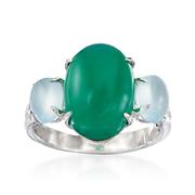 gemstone rings #886377 : green and blue chalcedony ring in sterling silver jpawegz