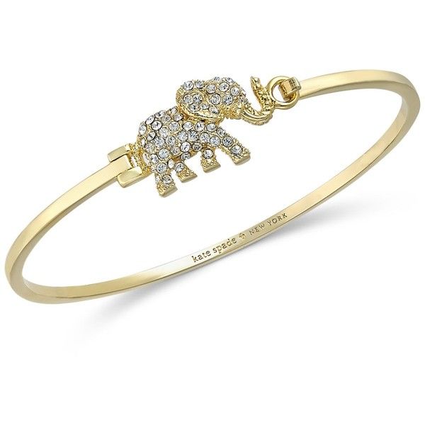 gold bangle bracelet kate spade new york gold-tone pave elephant bangle bracelet ($88) ❤ liked zsuegkq