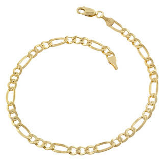 gold bracelets fremada 14k yellow gold-filled figaro link bracelet (8.5 inch) zihwivz
