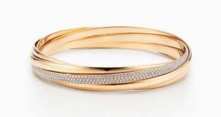 gold bracelets new palomau0027s melody five-band bangle in 18k gold with diamonds, medium. zokeyfn