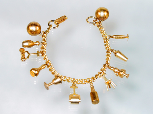 gold charms for bracelets retro gold-filled charm bracelet 12 charms rmirtos