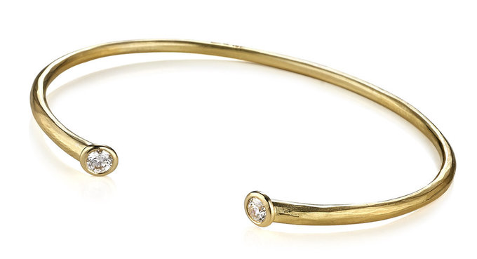 gold cuff bracelet with 2 diamonds kpgjylm