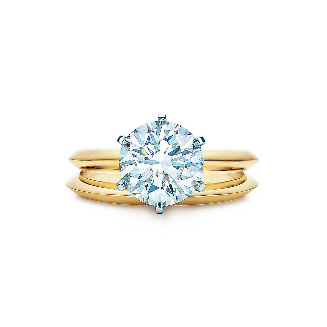 gold engagement rings 2.2 ct shown with tiffany wedding band wzunimv