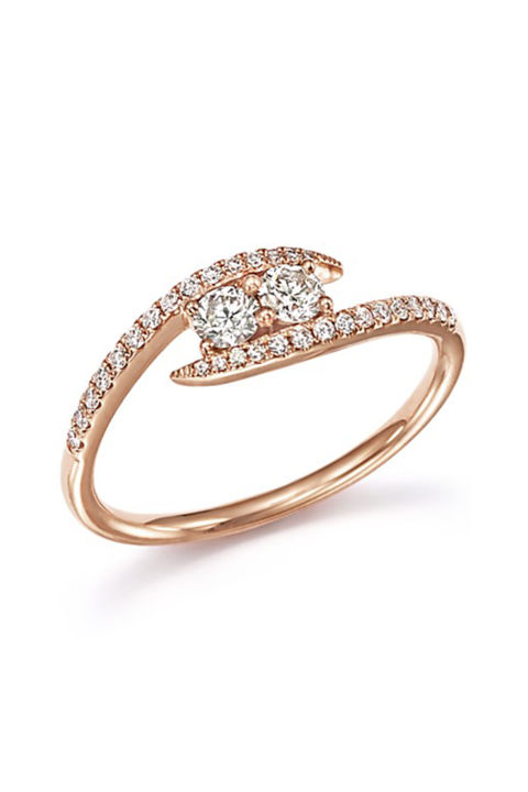 gold engagement rings diamond wrap two stone ring, $1,400;u0026nbsp;bloomingdales.com mjucsvy