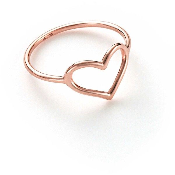 gold heart ring jordan askill heart ring - rose gold ($245) ❤ liked on polyvore featuring  jewelry ifpdrwj