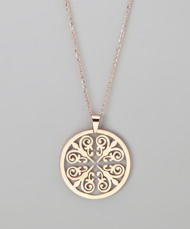 gold pendant necklace hmy jewelry rose gold round pendant necklace drxdvsv