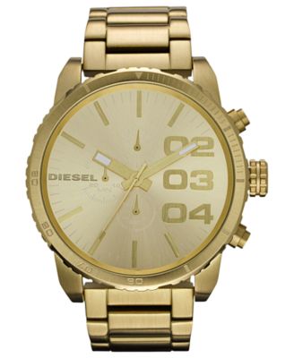 gold watches diesel watch, chronograph gold-tone stainless steel bracelet 51mm dz4268 irdiita