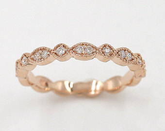 gold wedding bands art deco diamond wedding band.rose gold wedding band.14k solid gold wedding  ring ytvzrgg
