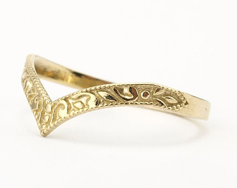 gold wedding bands gold wedding band, stacking ring, curved wedding band, pointy stacking  ring, chevron xhltdpz