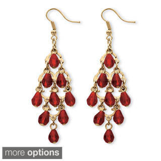 goldtone brass pear-cut crystal chandelier earrings oapapds