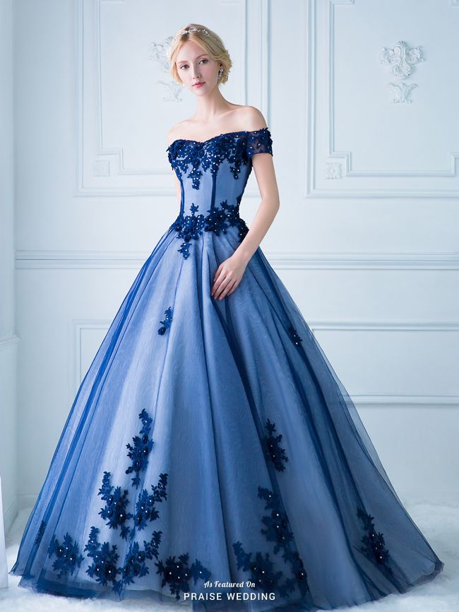gown dresses this statement-making royal blue gown from digio bridal featuring  ultra-chic lace detailing vmoragw