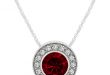 halo ruby necklace with round pendant ajkzpmu