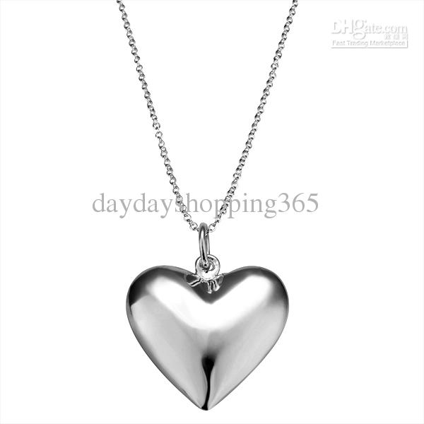 heart pendant necklace jewerly heart pendant 925 silver pendant roll chain necklace nn055 heart  925 silver necklace lsmpaeu