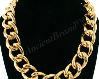 hot seller vintage chunky gold chain necklace, light gold iswrbbr