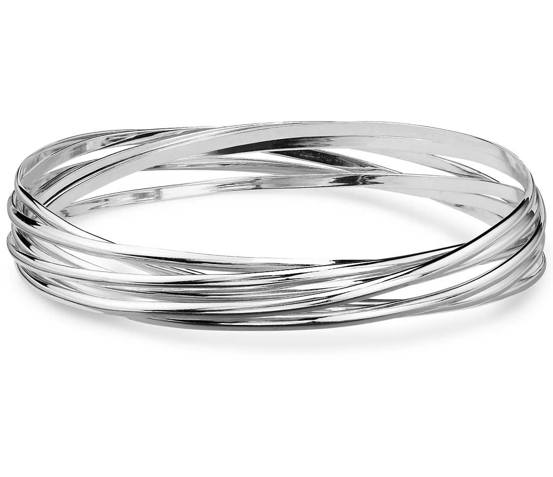 interlocking bangle bracelets in sterling silver RULTSEJ