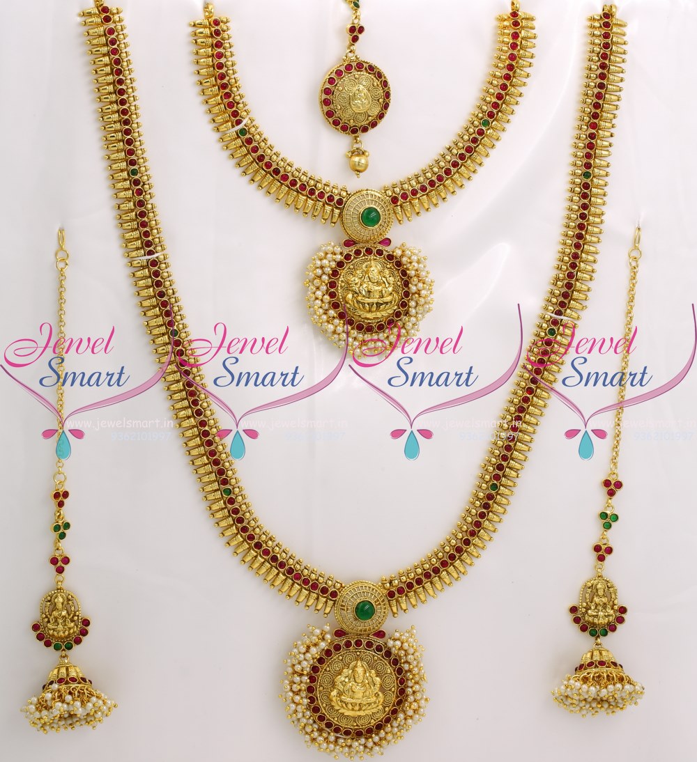jewellery sets br9041 full bridal temple jewellery set red green kemp stones traditional  south indian collections ybremqi
