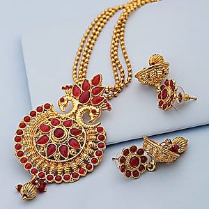 jewellery sets embellished pendant set with brilliant gold plating iowrsjg