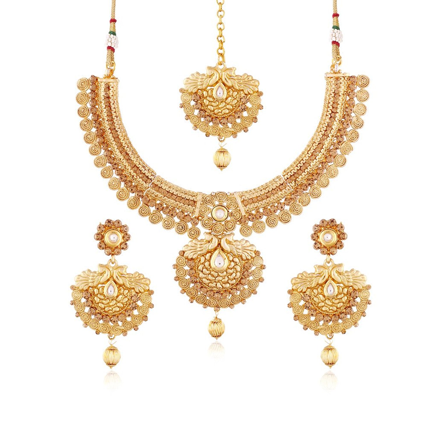 jewellery sets i jewels gold plated traditional necklace set with earrings u0026 maang tikka  for women hgitpgc