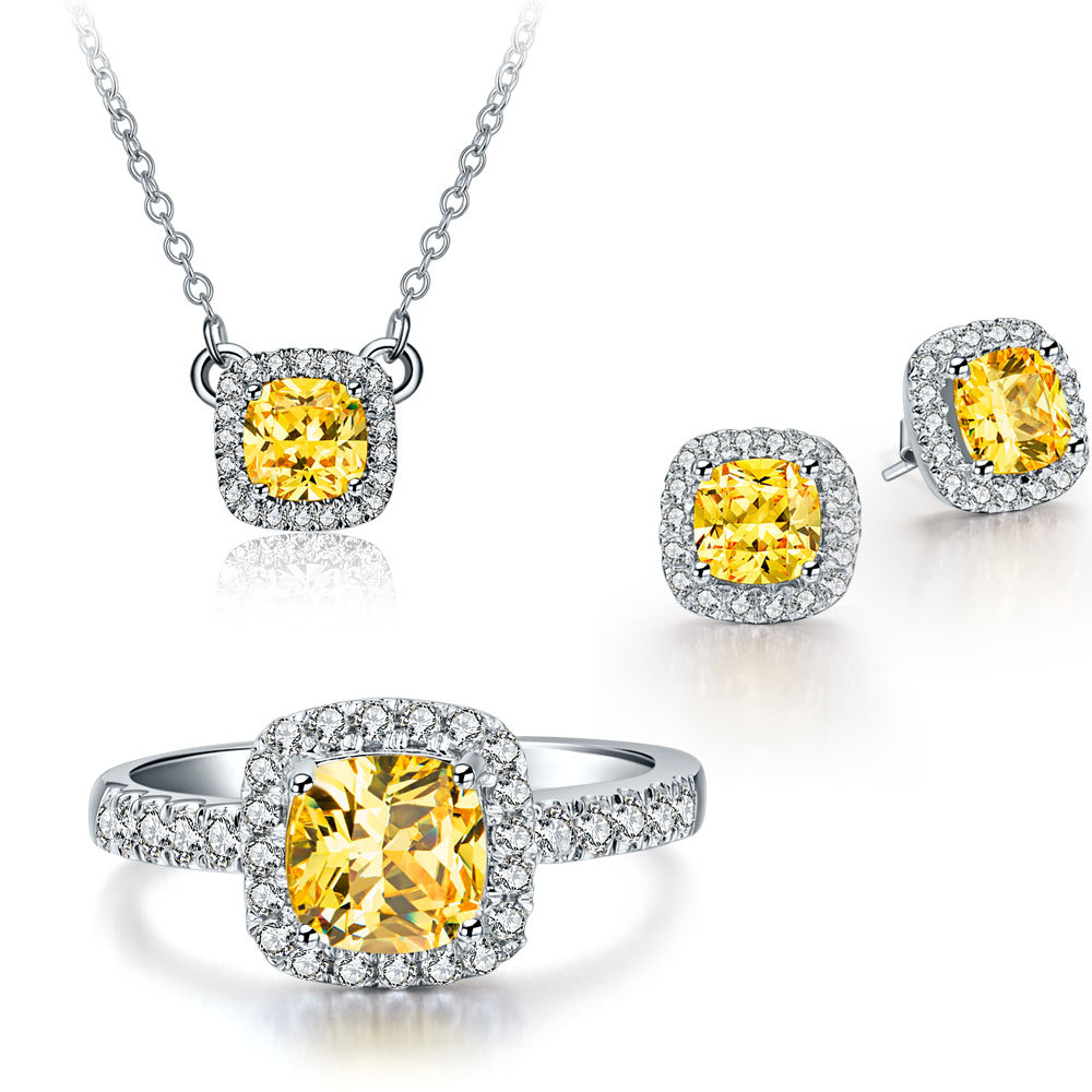 jewelry diamond threeman luxury quality fine silver stamp pt950 sona diamond jewelry set  bridal jewelry set oujadvx