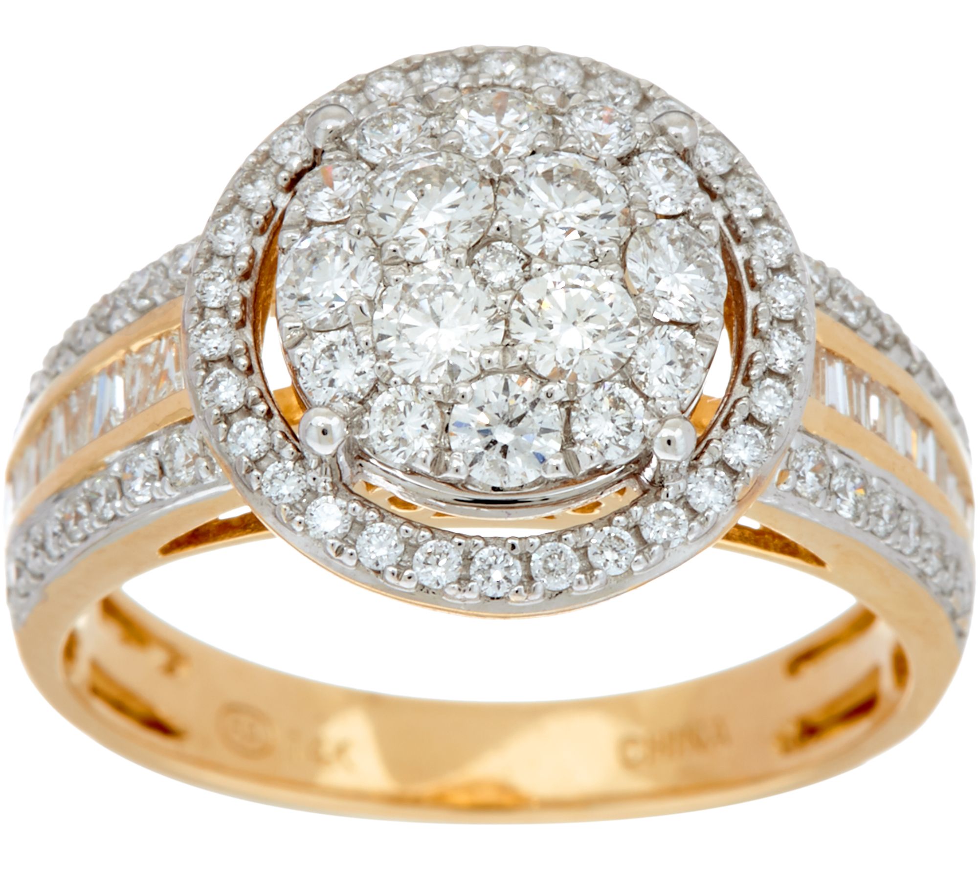 jewelry rings 1.00 cttw round cluster diamond ring 14k gold by affinity - page 1 - qvc.com ohngexa