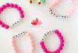 kids jewelry affirmation bracelet for children and fun adults!- pink beads combined with  positive word affirmations sisztnc