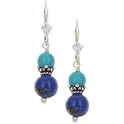 lapis jewelry sterling silver lapis/ turquoise drop earrings svairtb