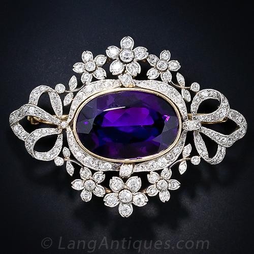 large french antique amethyst and diamond brooch and pendant uglofae