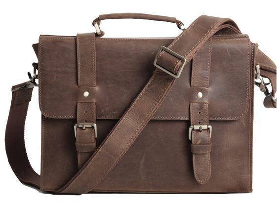 leather bags for men vintage slim notebook portfolio leather bag - dark  brown - wkgqhvu