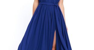 lovely royal blue maxi dress - blue gown - halter maxi - $115.00 hmvuyqi