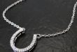 lucky horseshoe necklace - sterling silver cubic zirconia, celebrity style yegdlru