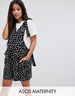 maternity dungarees asos maternity dungaree playsuit with strapping detail in spot print ksbvhua