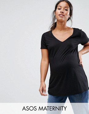 maternity tops asos maternity lightweight v neck t-shirt tgfhxur