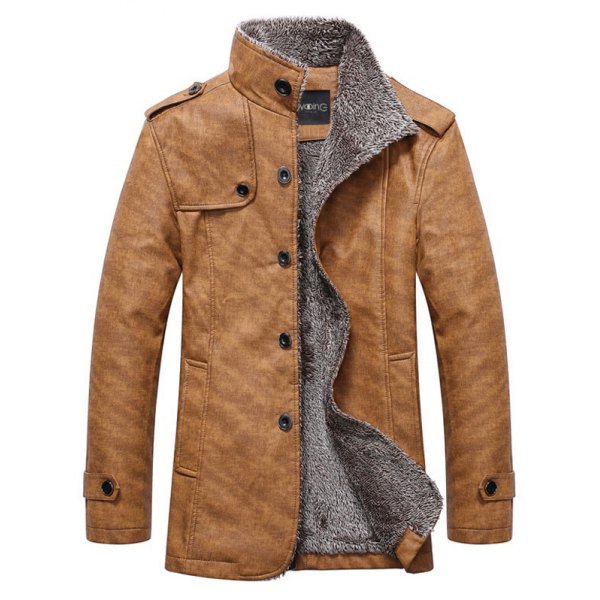 men jackets stand collar single-breasted epaulet embellished jacket - khaki m rkxsapt
