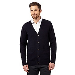 mens cardigans maine new england - navy plain knitted cardigan ftjthql