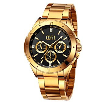 mens gold watches gold watches for men, menu0027s gold stainless steel luxury analog wrist watch  with classic bvzinah