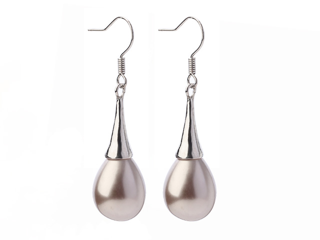 mother of pearl silver drop earrings(light lavender) vobhskw