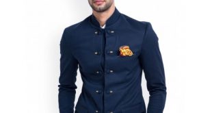 mr button blue cotton nehru jacket ikmyplv